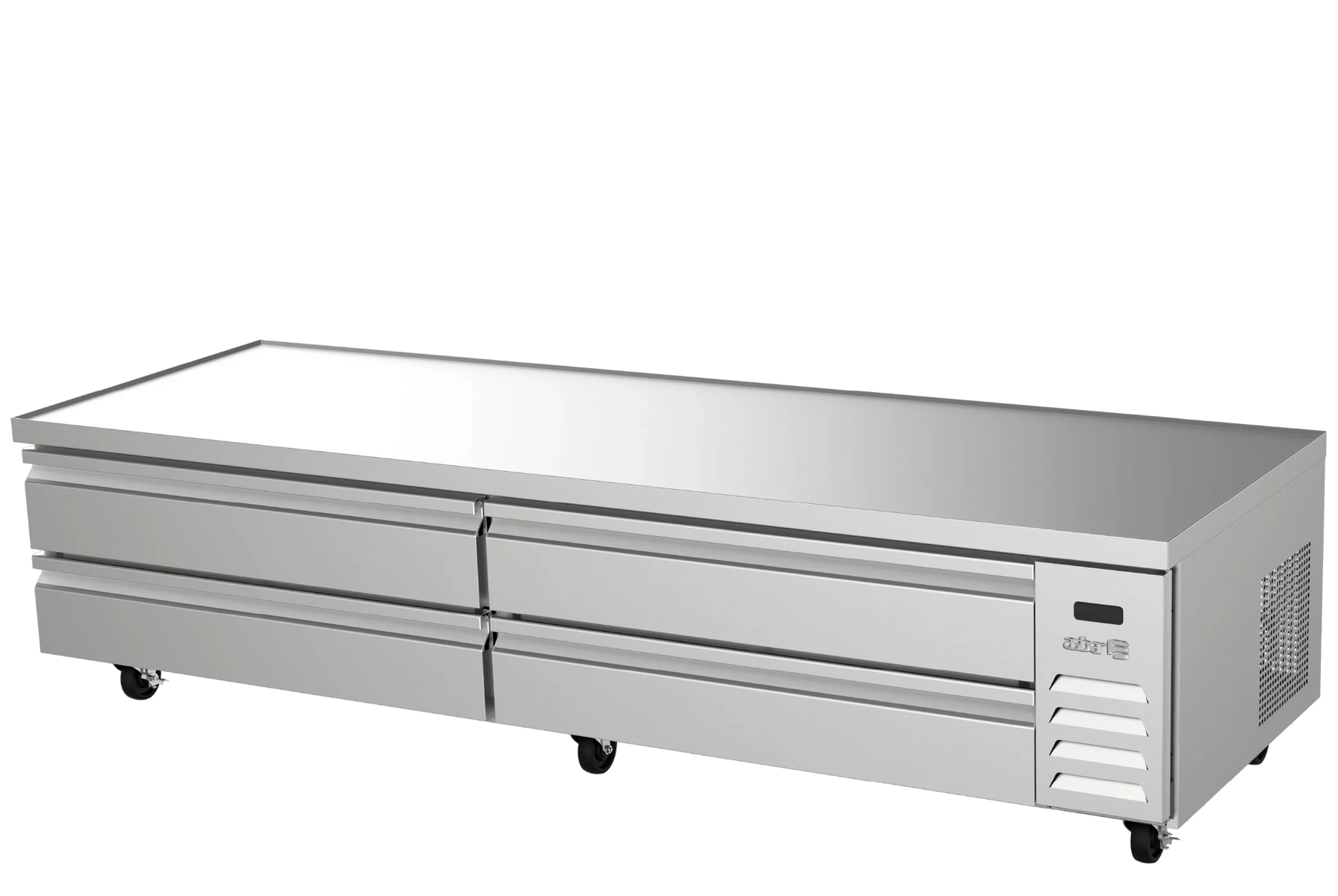 Asber ACBR-96 97 In. Chef Base Refrigerator, 4 Drawers, Holds (12) 1/1 GN Pans, Marine Edge Top