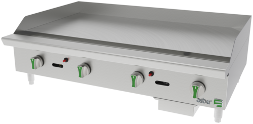 Asber AETG-48-EM 48 In. Emerald Series Thermostatic Gas Griddle, 3/4 In. Plate, 120,000 BTU