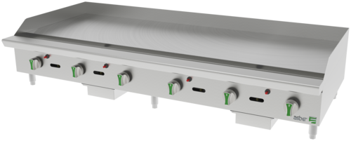 Asber AETG-72-EM 72 In. Emerald Series Thermostatic Gas Griddle, 3/4 In. Plate, 180,000 BTU