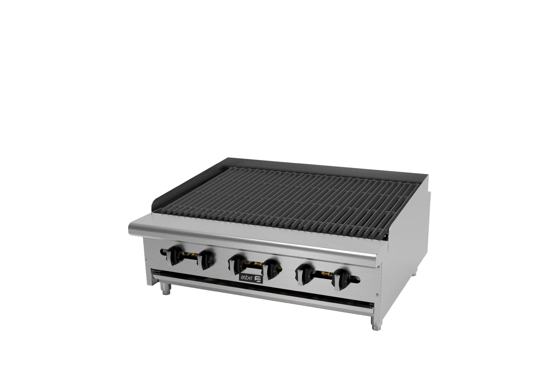 Asber AERB-36 36 In. Restaurant Gas Radiant Broiler, Reversible Grates, 120,000 BTU