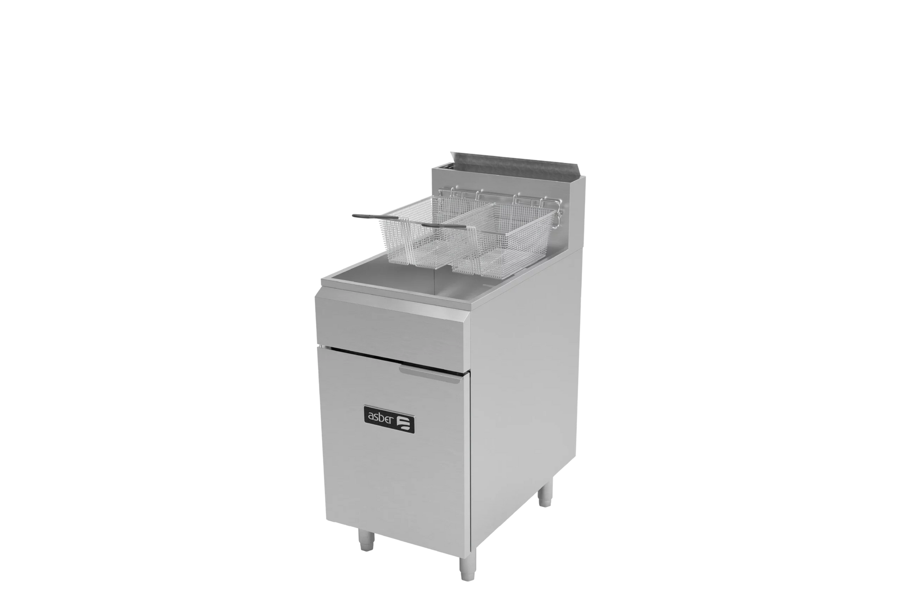 Asber AEF-75-S 19 1/2 In. Gas Floor Fryer, 75 lb. Oil Capacity, 152,000 BTU