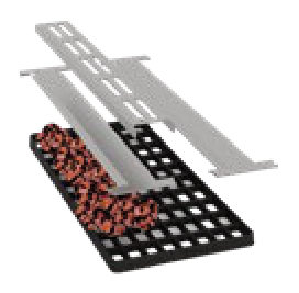 Asber LEG-25 Black Leg Kit, 25" Black Legs, For Single Deck Convection Ovens