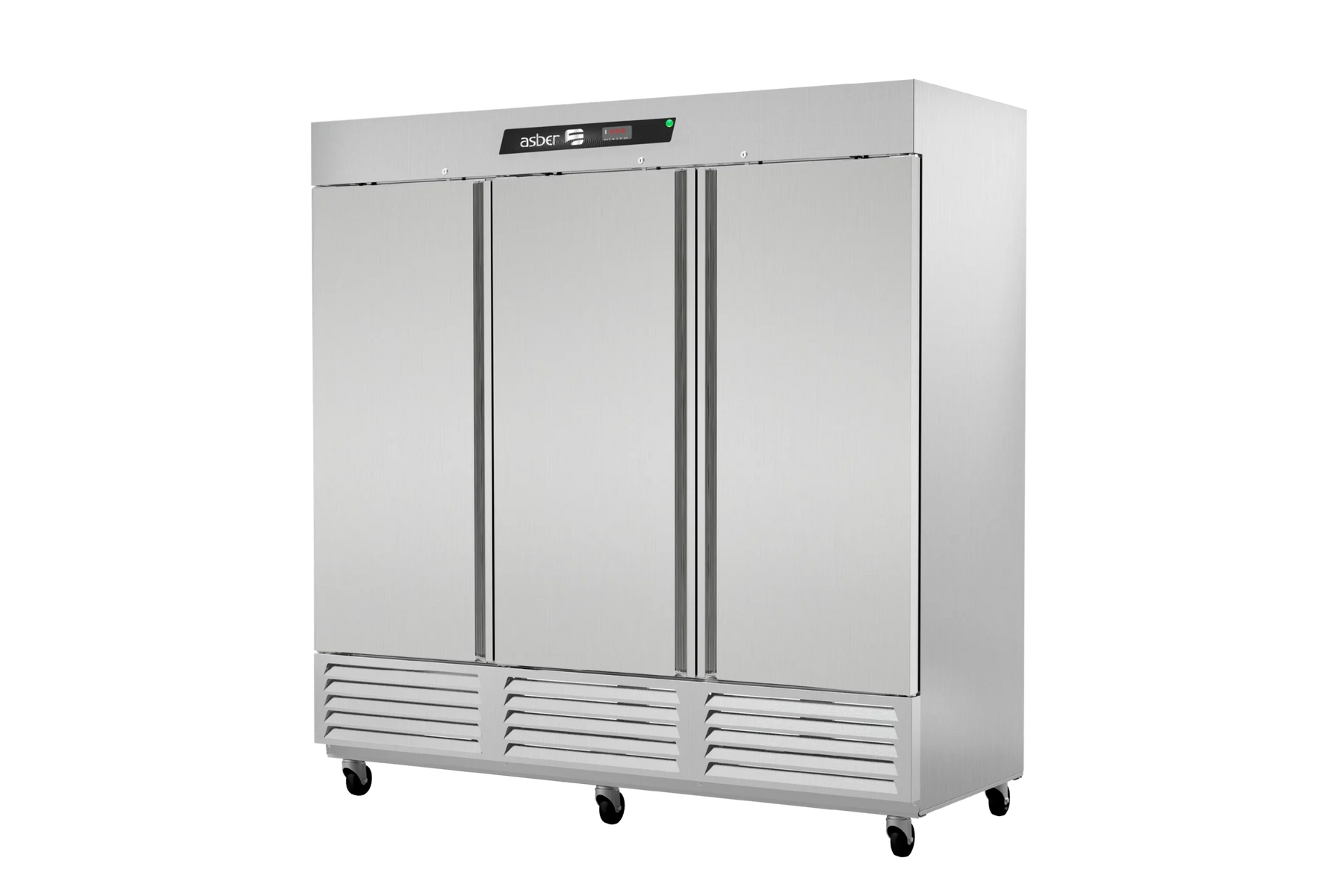 Asber ARR-72-H 83 In. Three Section Reach-In Refrigerator, Solid Doors, 72 Cu. Ft., R-290 Refrigerant