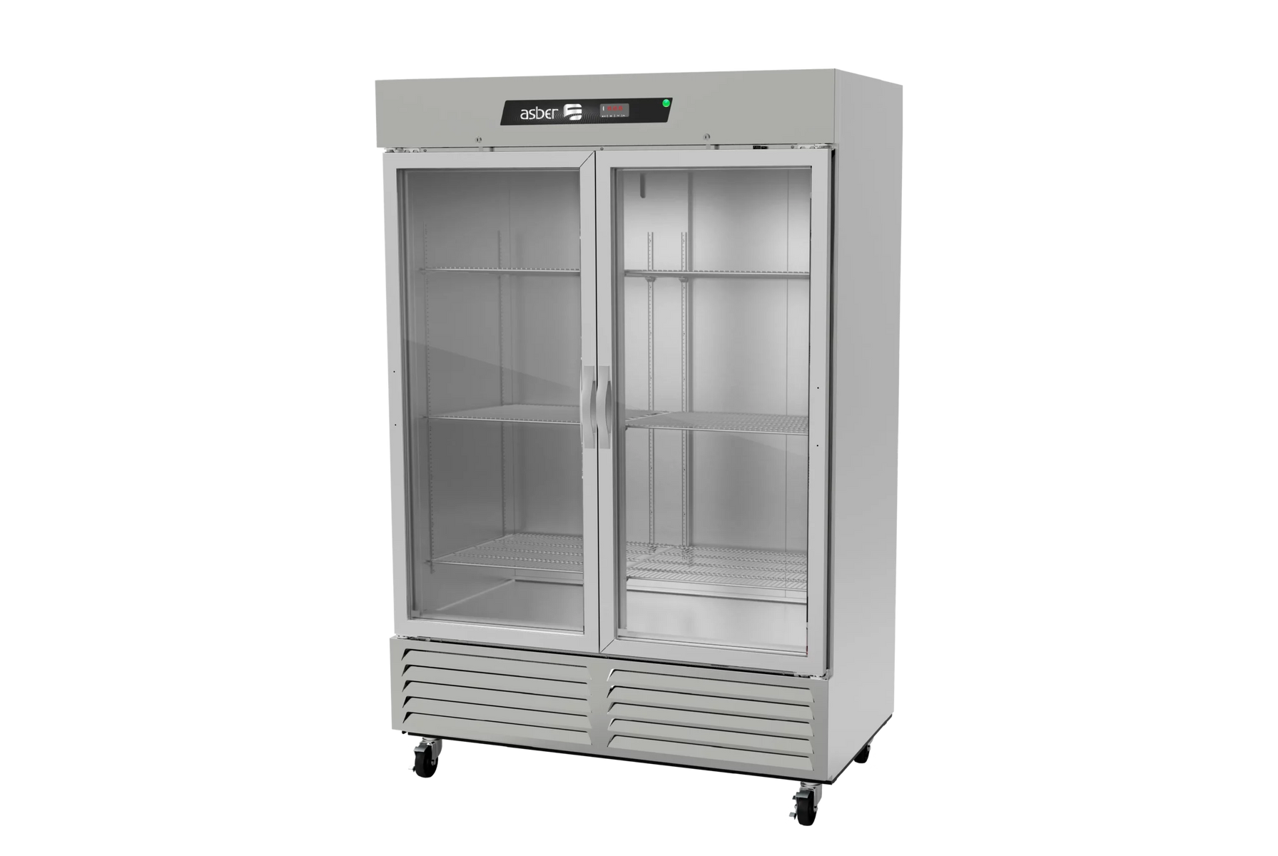 Asber ARR-49-2G-H 55 In. Two Section Reach-In Refrigerator, Glass Doors, 49 Cu. Ft., R-290 Refrigerant