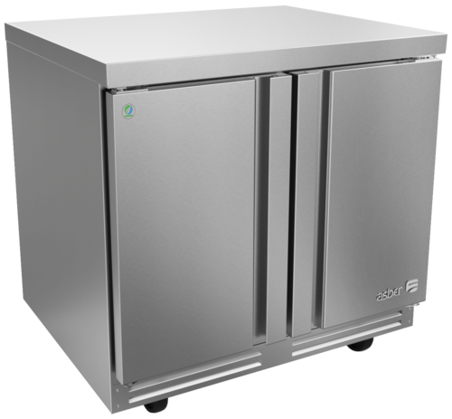 Asber AUTR-36-P 36 In. Premium Line Undercounter Refrigerator, 2 Solid Doors, 13.1 Cu. Ft., R-290 Refrigerant