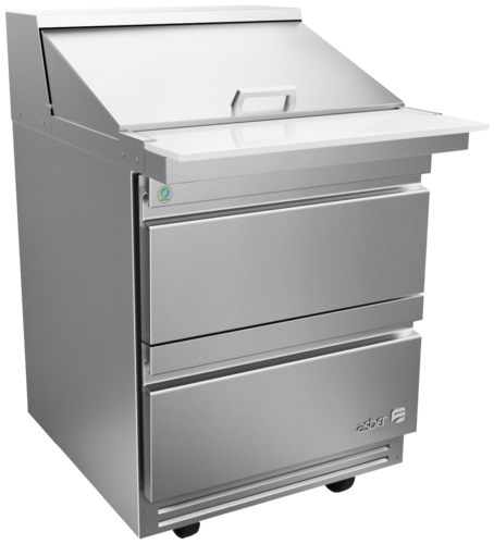 Asber APTM-27-12-D2-P 28 In. Premium Line Mega Top Prep Table, 12 Pan, 2 Drawers, 9.5 Cu. Ft.