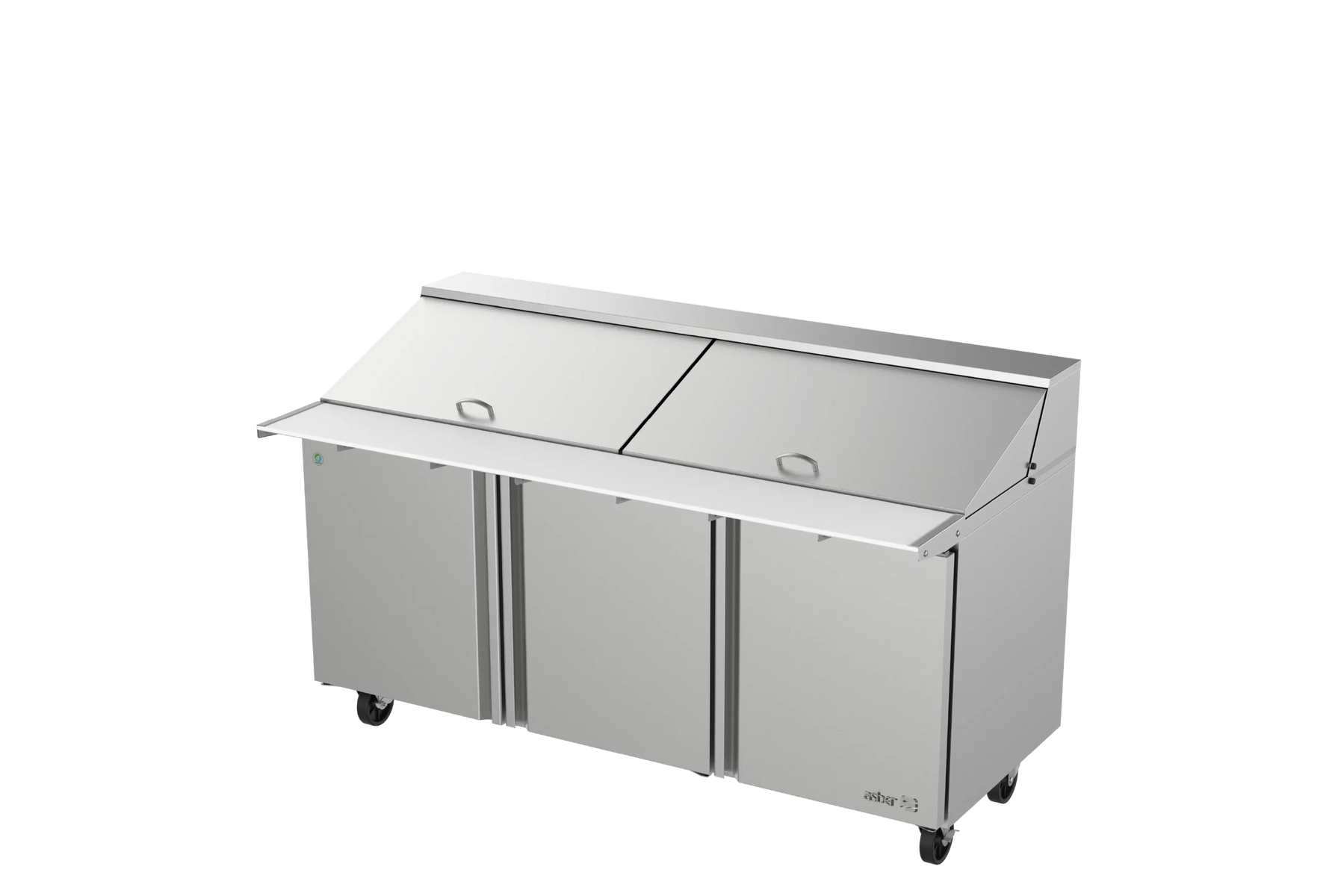 Asber APTM-72-30 73 In. Mega Top Prep Table, 30 Pan, 3 Doors, 20.6 Cu. Ft.