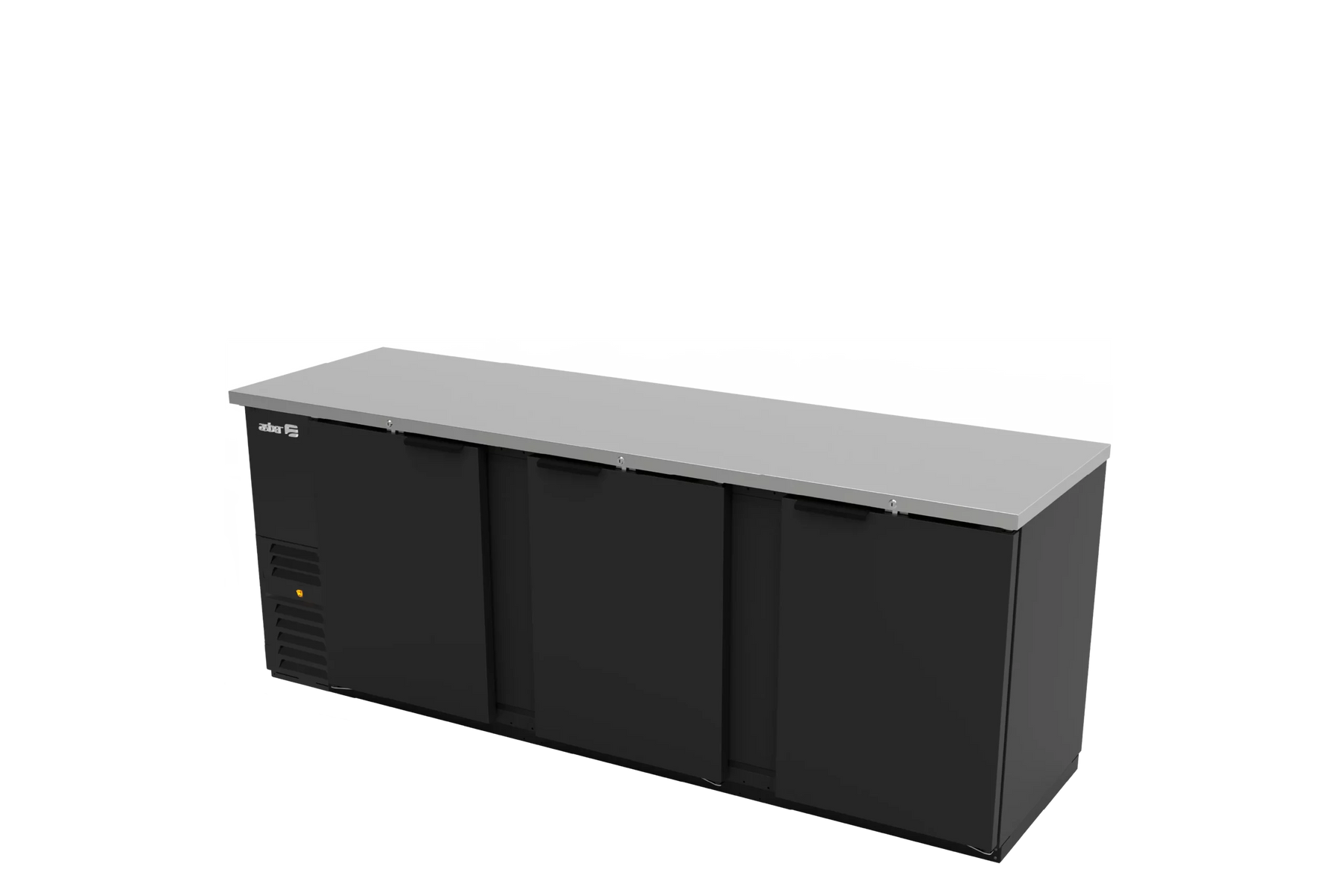 Asber ABBC-94 96 In. Back Bar Refrigerator, 3 Solid Doors, 34.4 Cu. Ft., Holds 1200 12 oz. Bottles