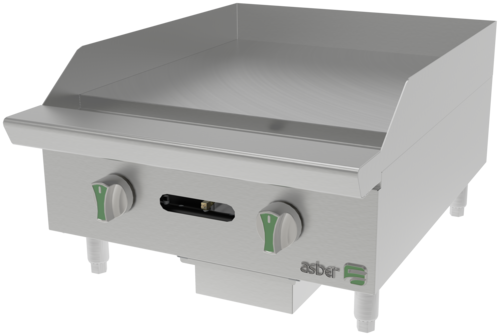 Asber AEMG-24-EM 24 In. Emerald Series Manual Gas Griddle, 1 In. Plate, 60,000 BTU