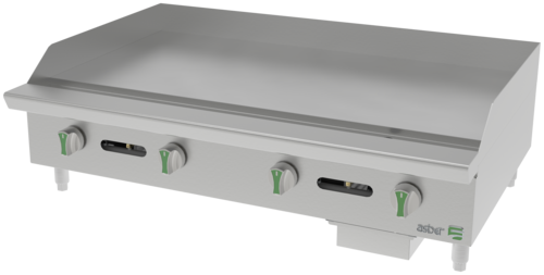 Asber AEMG-48-EM 48 In. Emerald Series Manual Gas Griddle, 1 In. Plate, 120,000 BTU