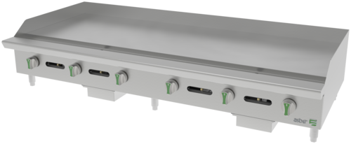 Asber AEMG-72-EM 72 In. Emerald Series Manual Gas Griddle, 1 In. Plate, 180,000 BTU