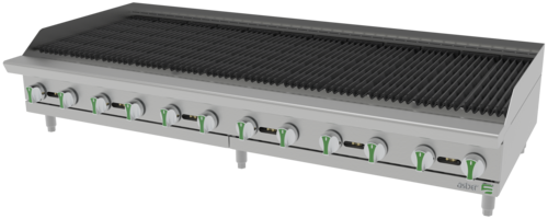 Asber AERB-72-EM 72 In. Emerald Series Gas Radiant Broiler, Reversible Grates, 240,000 BTU