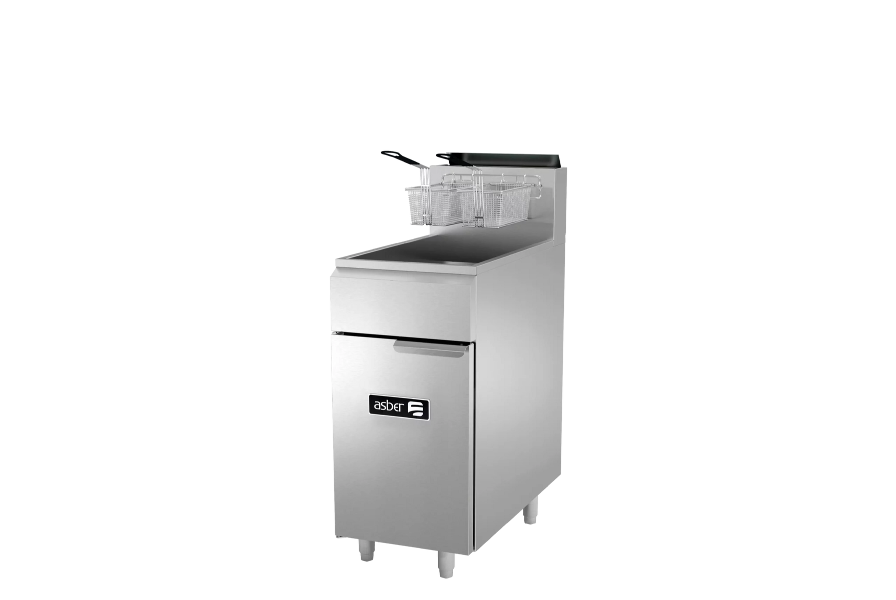 Asber AEF-50-S 16 In. Gas Floor Fryer, 50 lb. Oil Capacity, 114,000 BTU