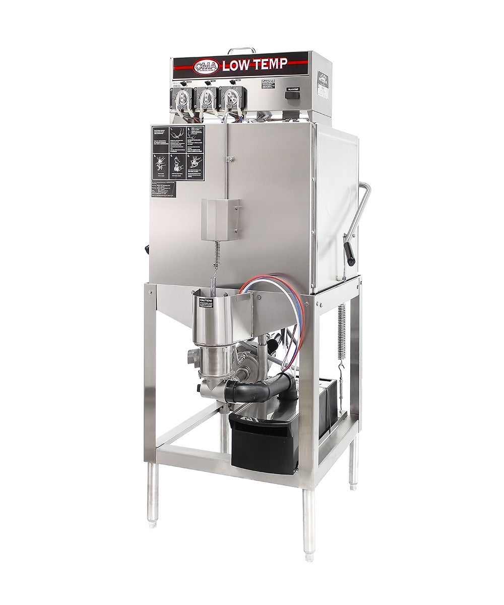 CMA Dishmachines AH 26 In. Low Temperature Straight Door Type Dishwasher, 40 Racks/Hour, Built-In Chemical Pumps
