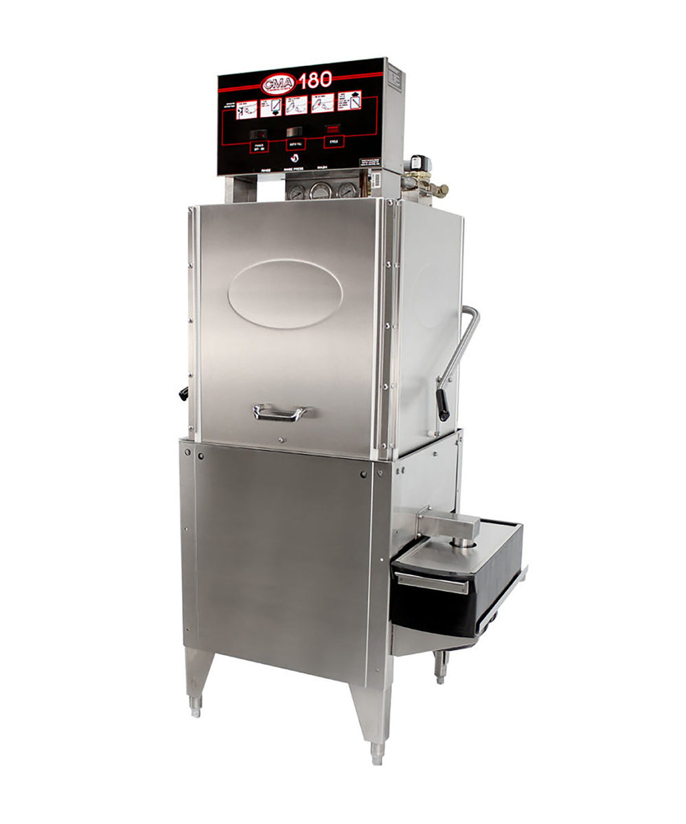 CMA Dishmachines 180-S 26 In. High Temperature Straight Door Type Dishwasher, 60 Racks/Hour, Automatic Soil Purging