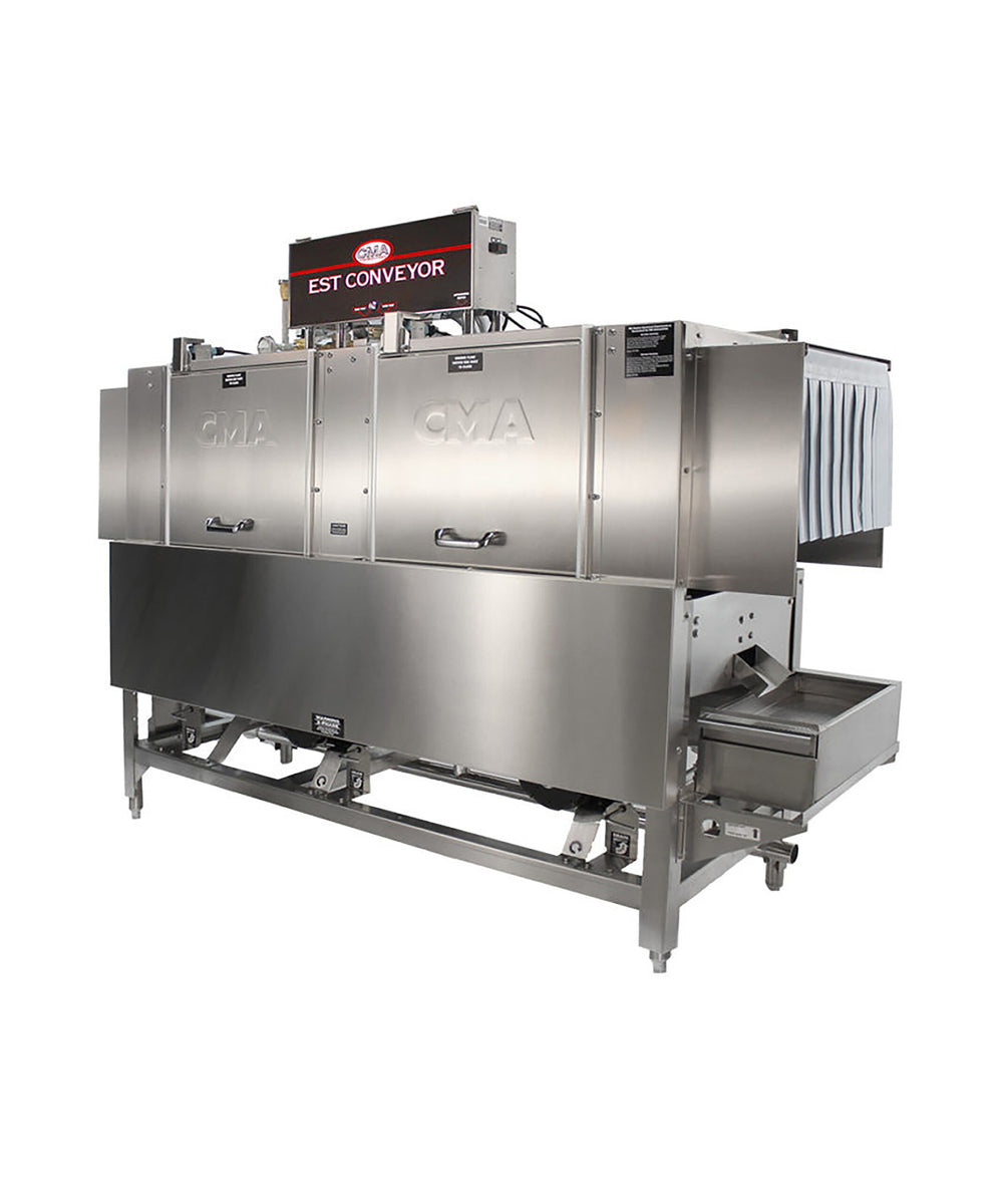 CMA Dishmachines EST-66 66 In. Conveyor Dishwasher, 249 Racks/Hour, 4-Stage Wash, High or Low Temp Sanitizing