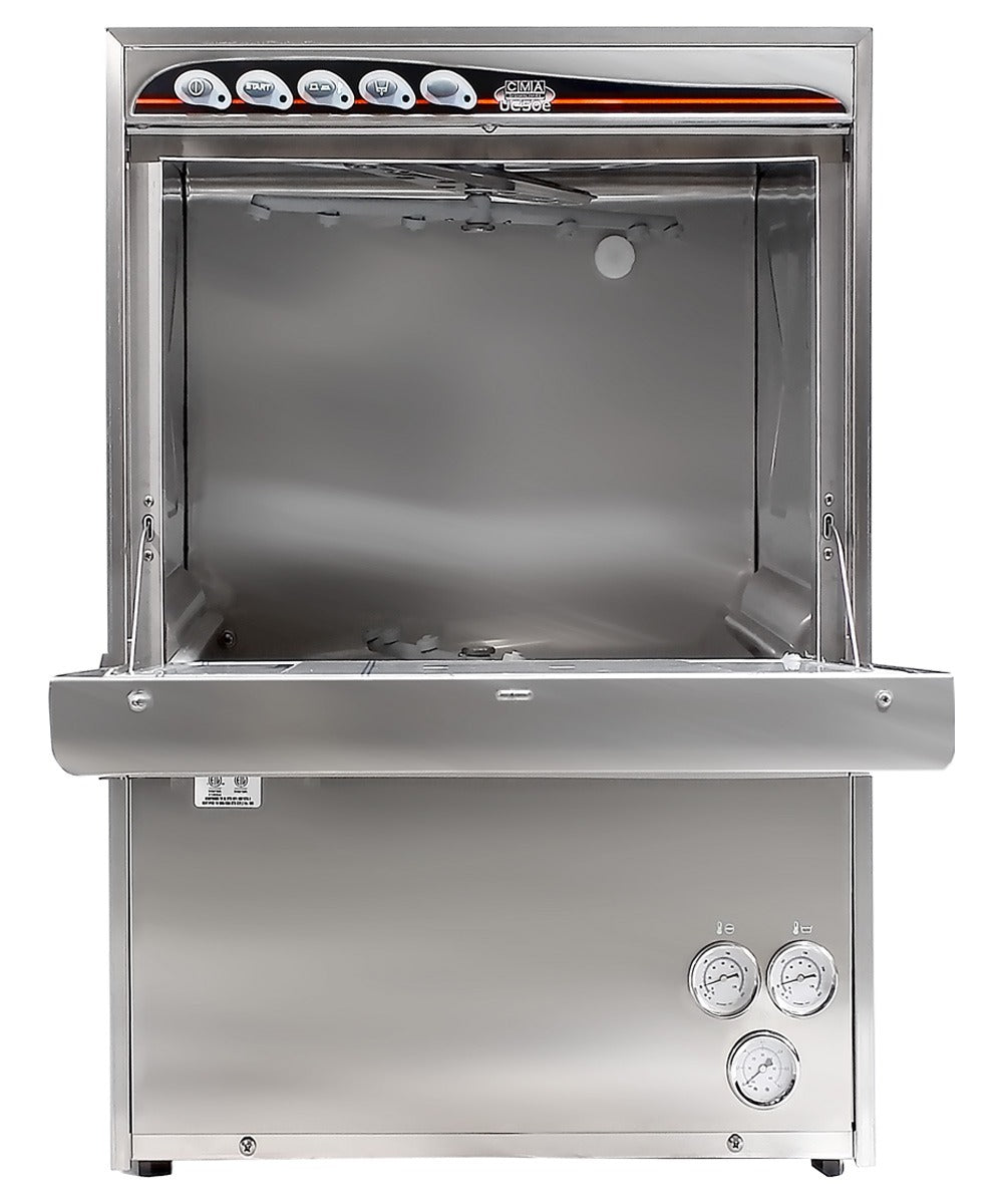 CMA Dishmachines UC50E 23 In. High Temperature Undercounter Dishwasher, 30 Racks/Hour, 6 kW Booster Heater, Pumped Drain