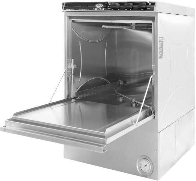 CMA Dishmachines 180UC-3 24 In. High Temperature Undercounter Dishwasher, 28 Racks/Hour, Built-In Chemical Dispensers, 2 Minute Cycle