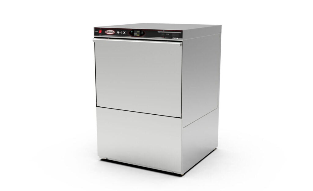 CMA Dishmachines H-1X 24 In. High Temperature Undercounter Glasswasher, 24 Racks/Hour, Dump and Fill Cycle, Pumped Drain