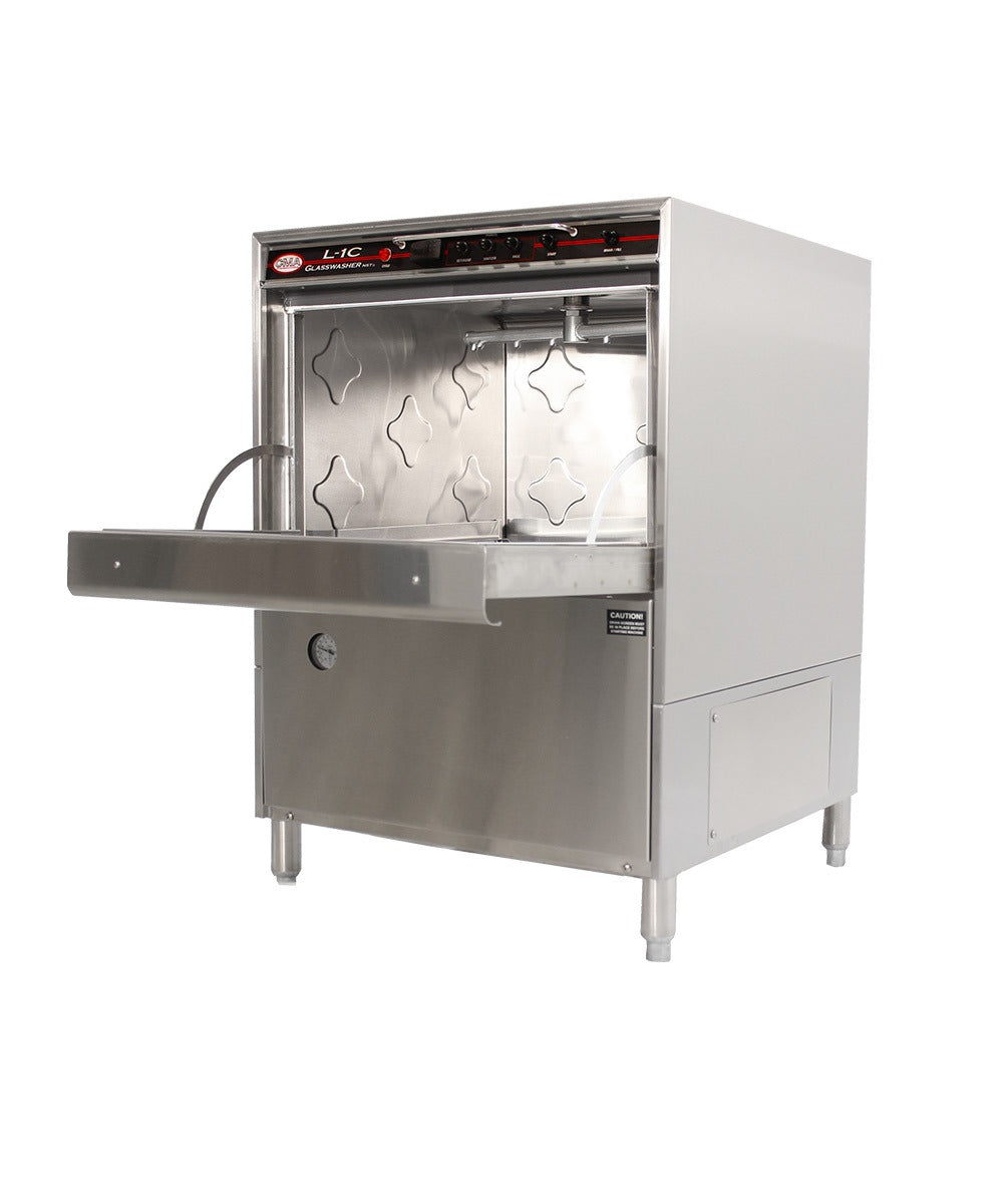CMA Dishmachines L-1C 24 In. Low Temperature Undercounter Glasswasher, Noise Suppression Technology, 30 Racks/Hour, Sustainer Heater