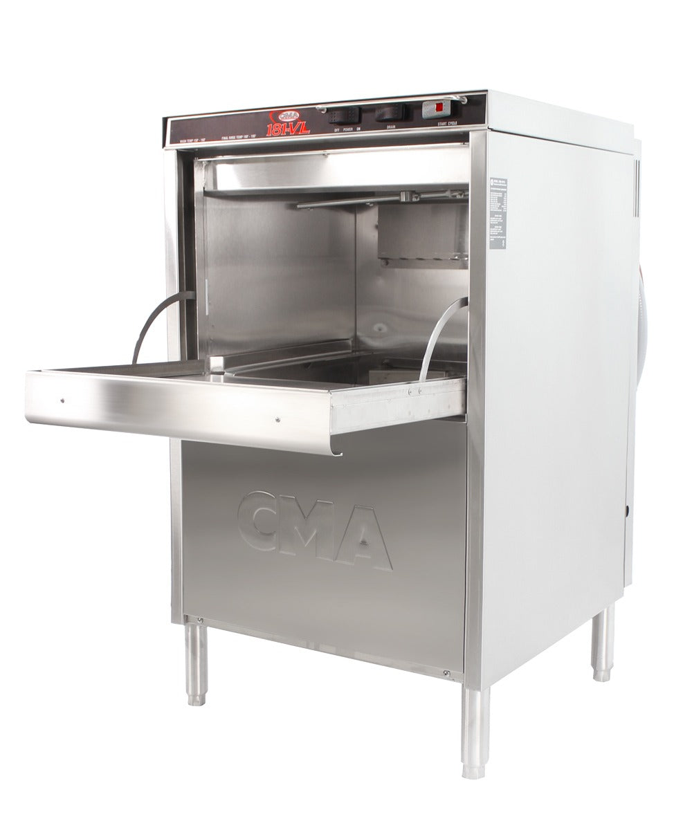 CMA Dishmachines 181 VL 24 In. High Temperature Undercounter Glasswasher, Cold Water Only, Heat Recovery System, Safe-T-Temp Booster Heater