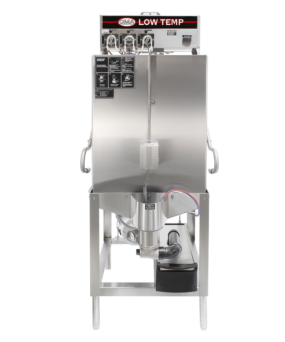 CMA Dishmachines S-AH 26 In. Low Temperature Straight-Thru Pot and Pan Washer, 40 Racks/Hour, Built-In Chemical Pumps