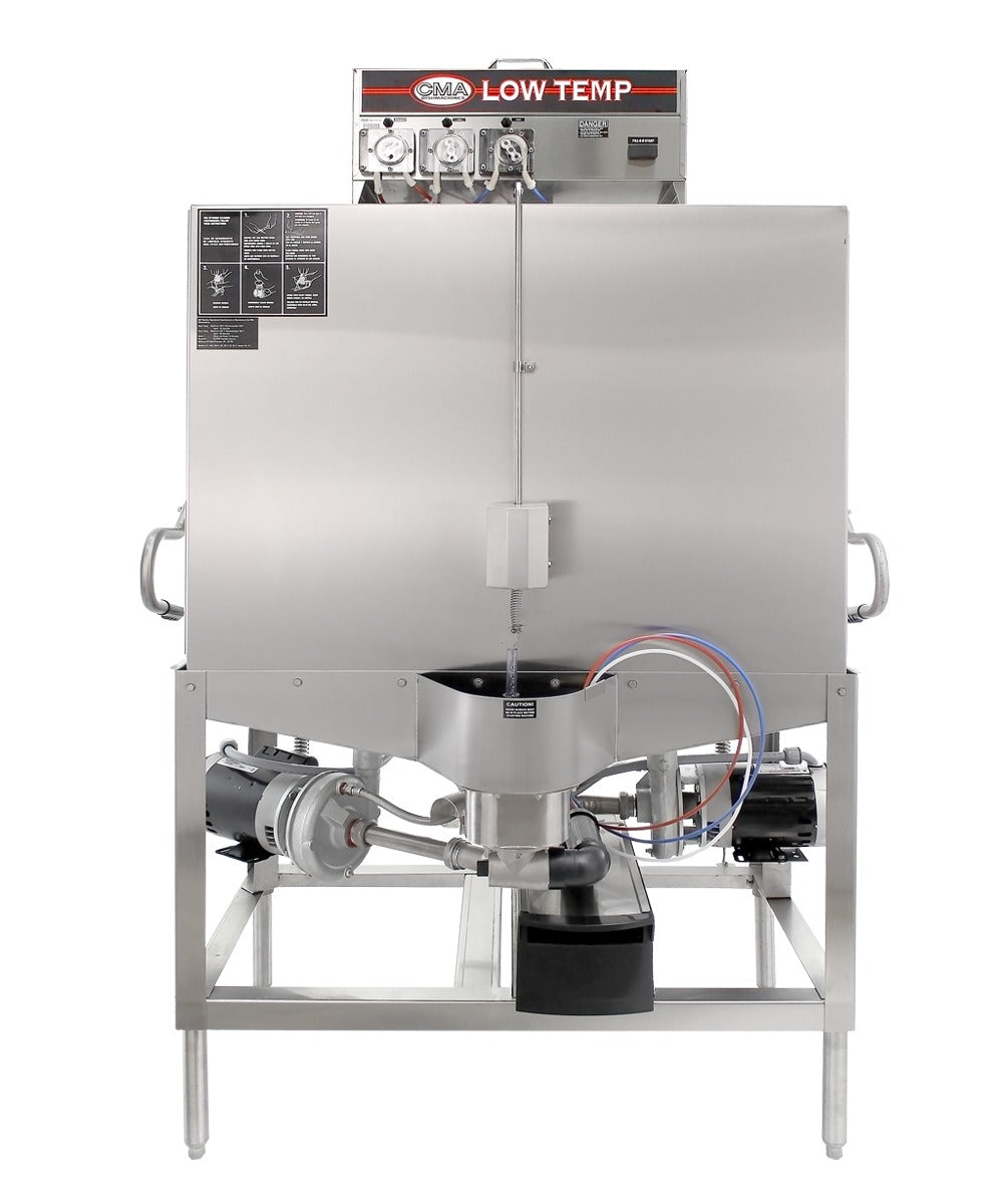 CMA Dishmachines S-B 44 In. Low Temperature Double Rack Pot and Pan Washer, 80 Racks/Hour, Built-In Chemical Pumps