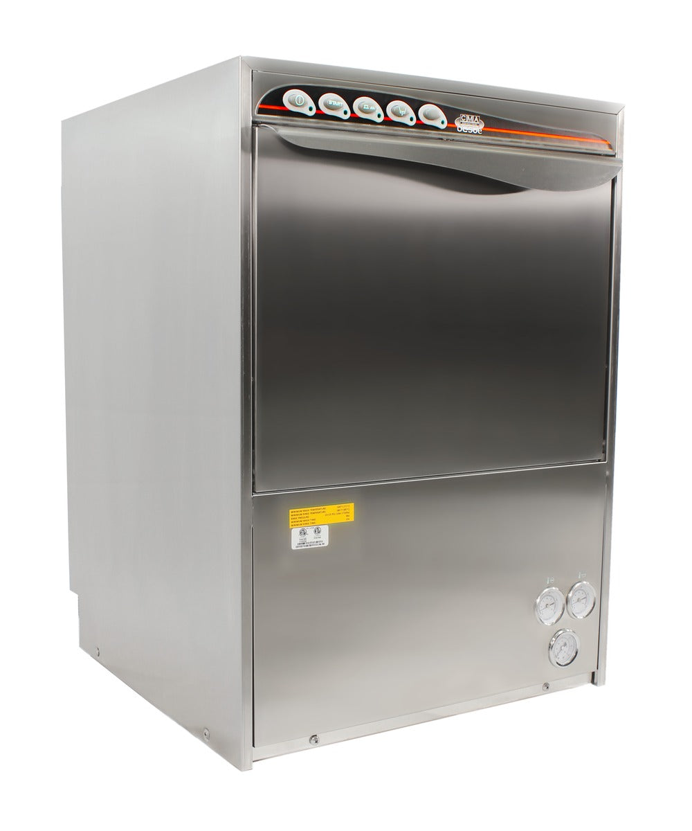 CMA Dishmachines UC50E 23 In. High Temperature Undercounter Dishwasher, 30 Racks/Hour, 6 kW Booster Heater, Pumped Drain