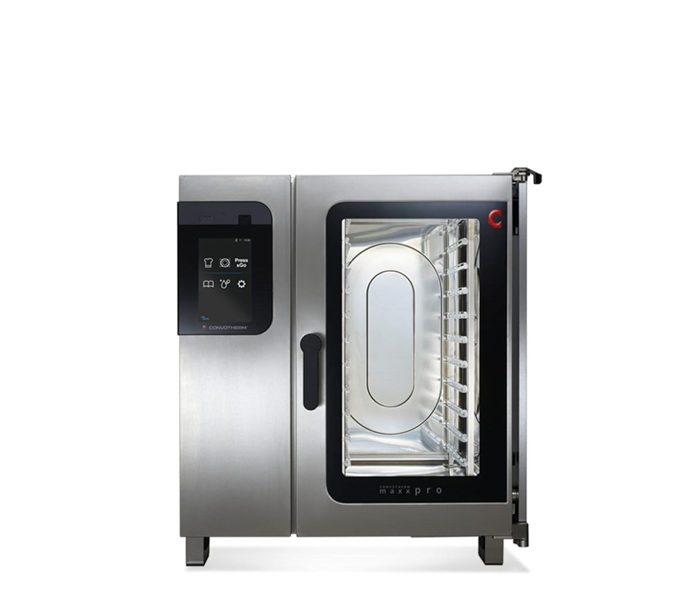 Convotherm K12 C4 ET 10.10EB-N DD 35 In. Electric Combi Oven K-12 School Package, Boiler Steam, Disappearing Door, (11) 12 x 20 In. Pan Capacity, easyTouch Controls, Ventless Operation