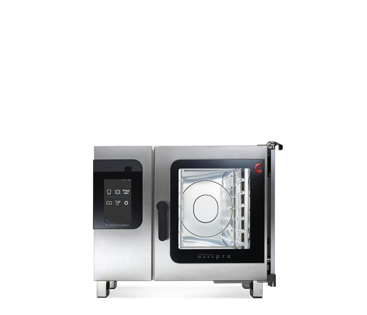 Convotherm K12 C4 ET 6.10GS-N DD 35 In. Gas Combi Oven K-12 School Package, Spritzer Steam, Disappearing Door, (7) 12 x 20 In. Pan Capacity, easyTouch Controls
