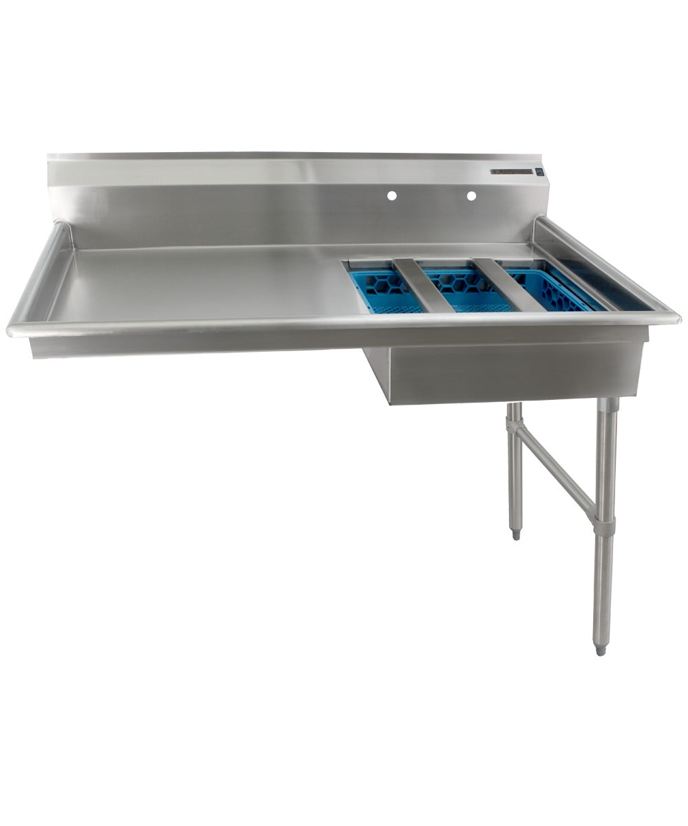 CMA Dishmachines SL-U 48 In. Undercounter Soiled Dishtable, Left-End Pre-Rinse Sink, 2 In. Basket Drain, 16/304 Stainless Steel