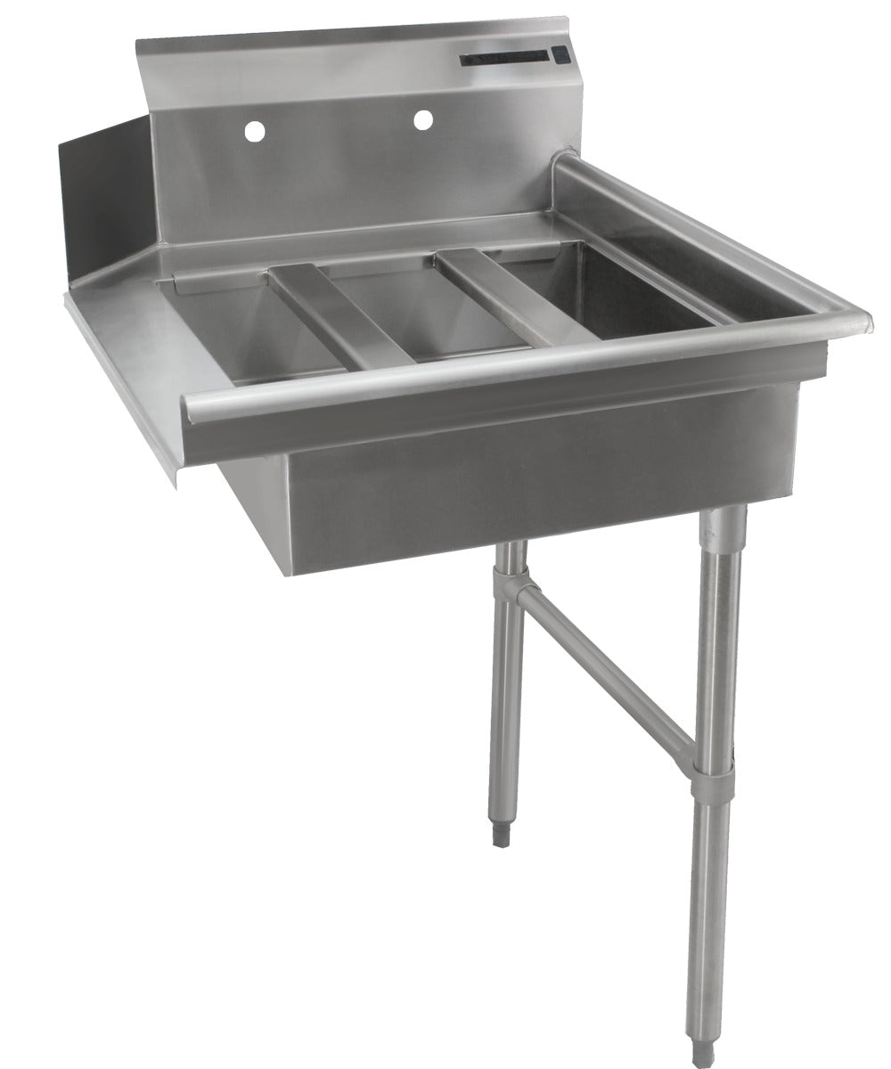 CMA Dishmachines SR-36 36 In. Soiled Dishtable, Right-to-Left Operation, 20 In. Pre-Rinse Sink, Scrap Basket Included