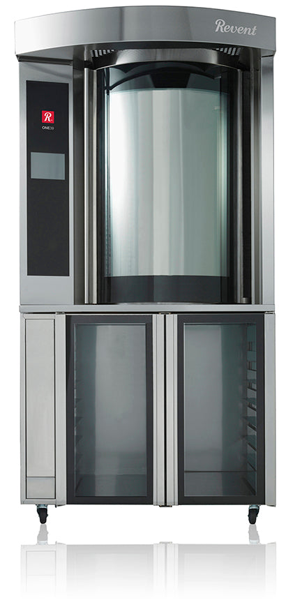 Revent ONE39-G 47 In. Gas Mini Rotating Rack Oven, RTCC Convection Control, RHVS Steam System, GIAC Touch Control Panel