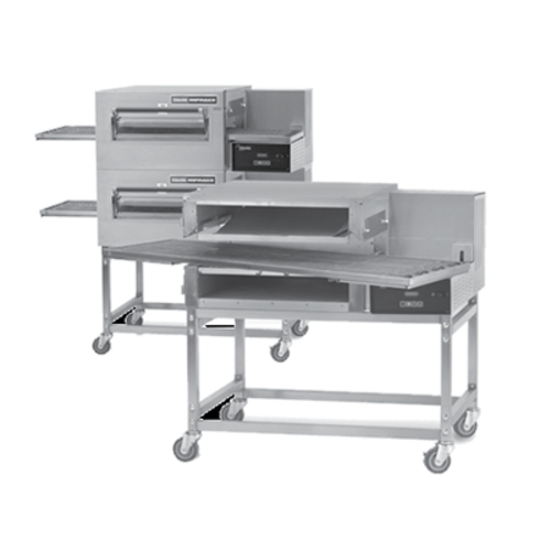 Lincoln 1180-1V Single Stack Impinger II Ventless Electric Conveyor Oven Package, Digital Controls, Caster Stand and Shelf Included