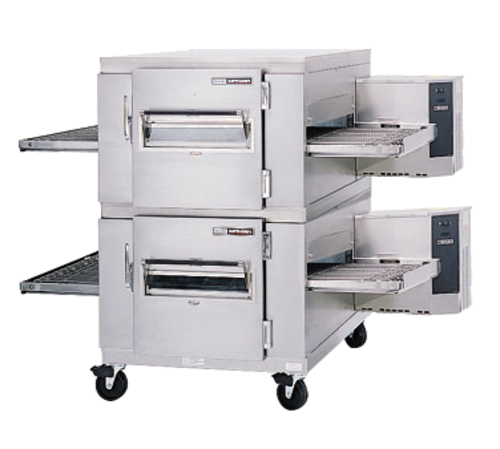 Lincoln 1400-2E Double Deck Impinger I Electric Conveyor Oven Package, Digital Controls, Caster Stand