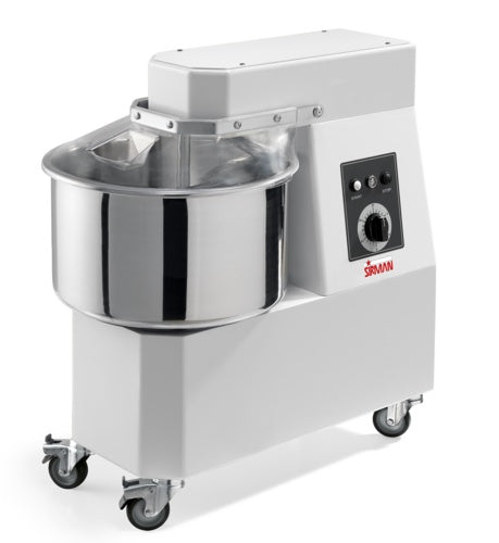 Sirman 40873066 Hercules 30 Timer 34 Qt Spiral Dough Mixer, Fixed Bowl, Timer Control