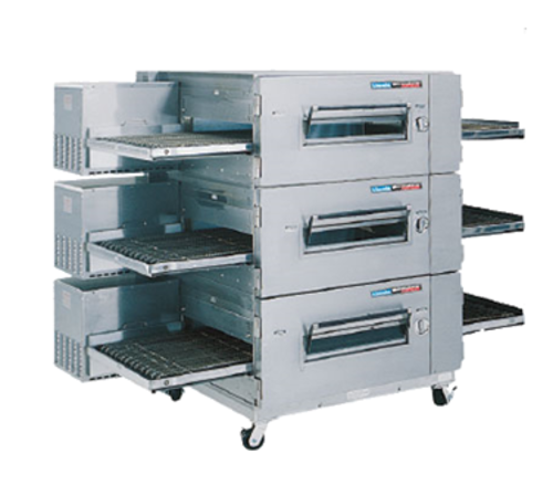 Lincoln 1600-3G Triple Stack Impinger Low Profile Gas Conveyor Oven Package, Digital Controls, Low Stand with Casters