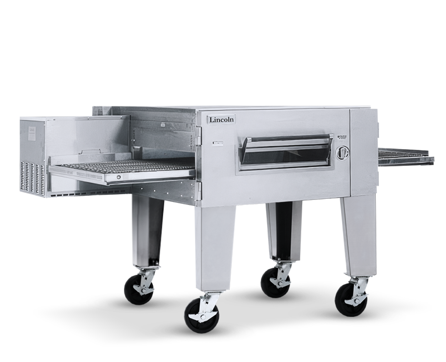 Lincoln 1600-FB1G Single Stack Impinger Low Profile Gas Conveyor Oven Package, FastBake, Digital Controls, High Stand with Casters