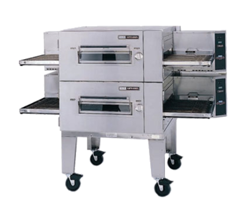 Lincoln 1600-FB2G Double Stack Impinger Low Profile Gas Conveyor Oven Package, FastBake, Digital Controls, High Stand with Casters