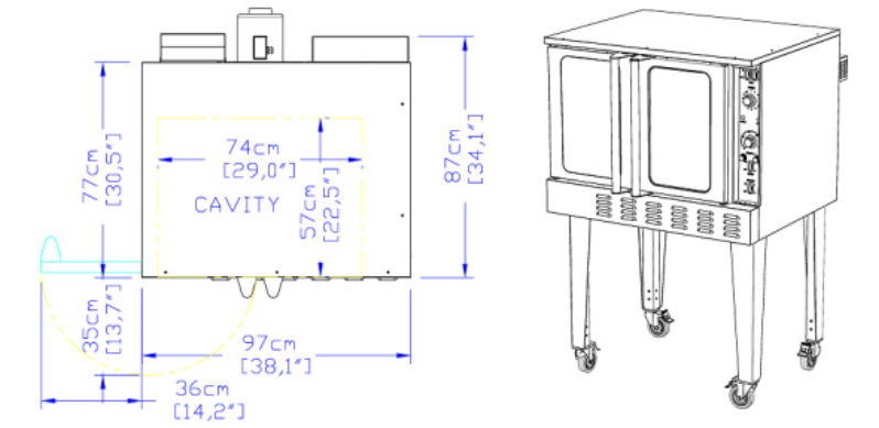 Standard Range SR-COE-240 Single Deck Full Size Electric Convection Oven, 240V, 1PH