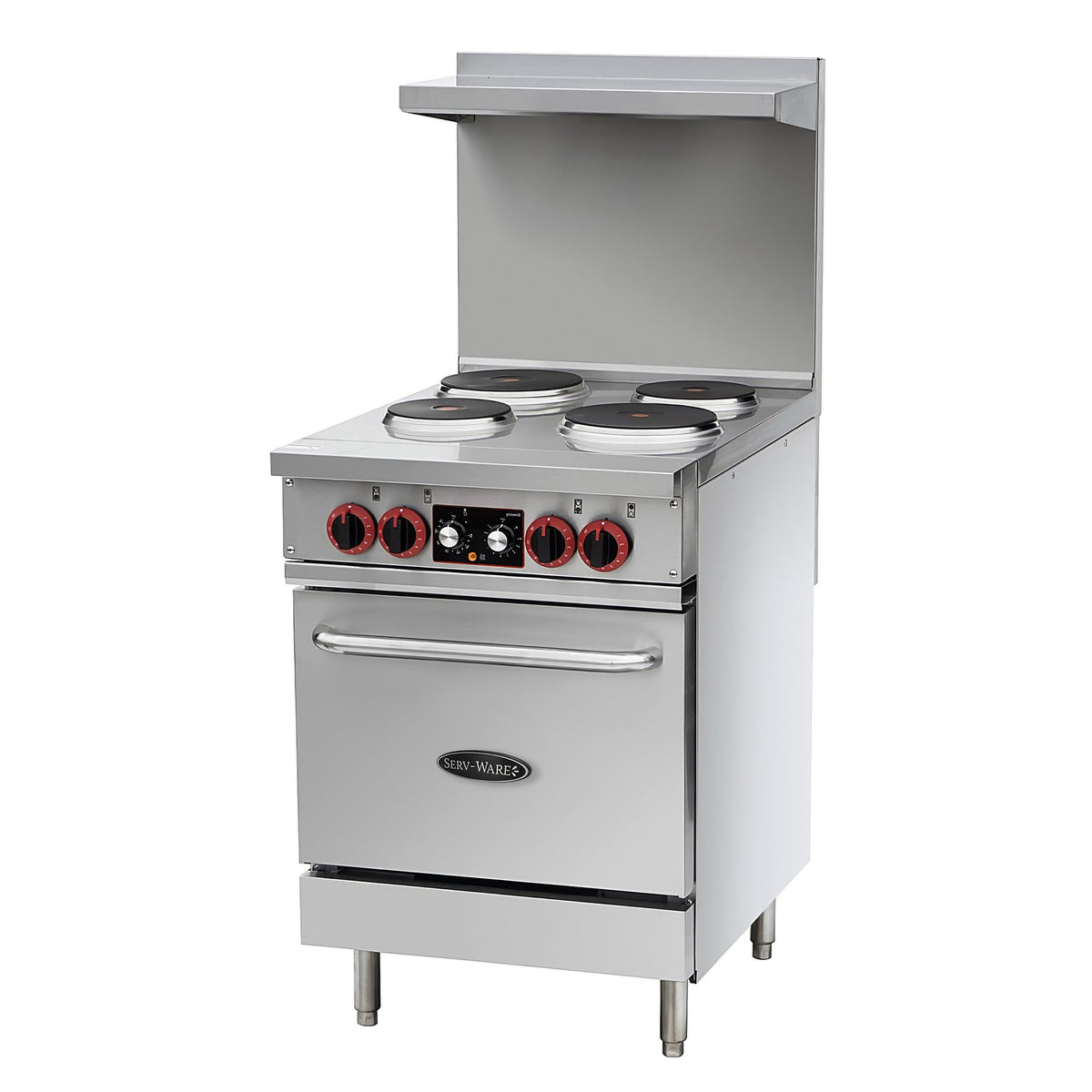 Serv-Ware SWER-24 24 In. Electric Range with Standard Oven, Four Hot Plates, 208V Single Phase