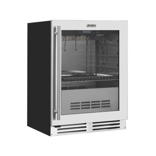 Omcan 48401 3.46 Cu Ft Aurora Dry Aging Cabinet, 55 lb Meat Capacity, Counter Height, Glass Door