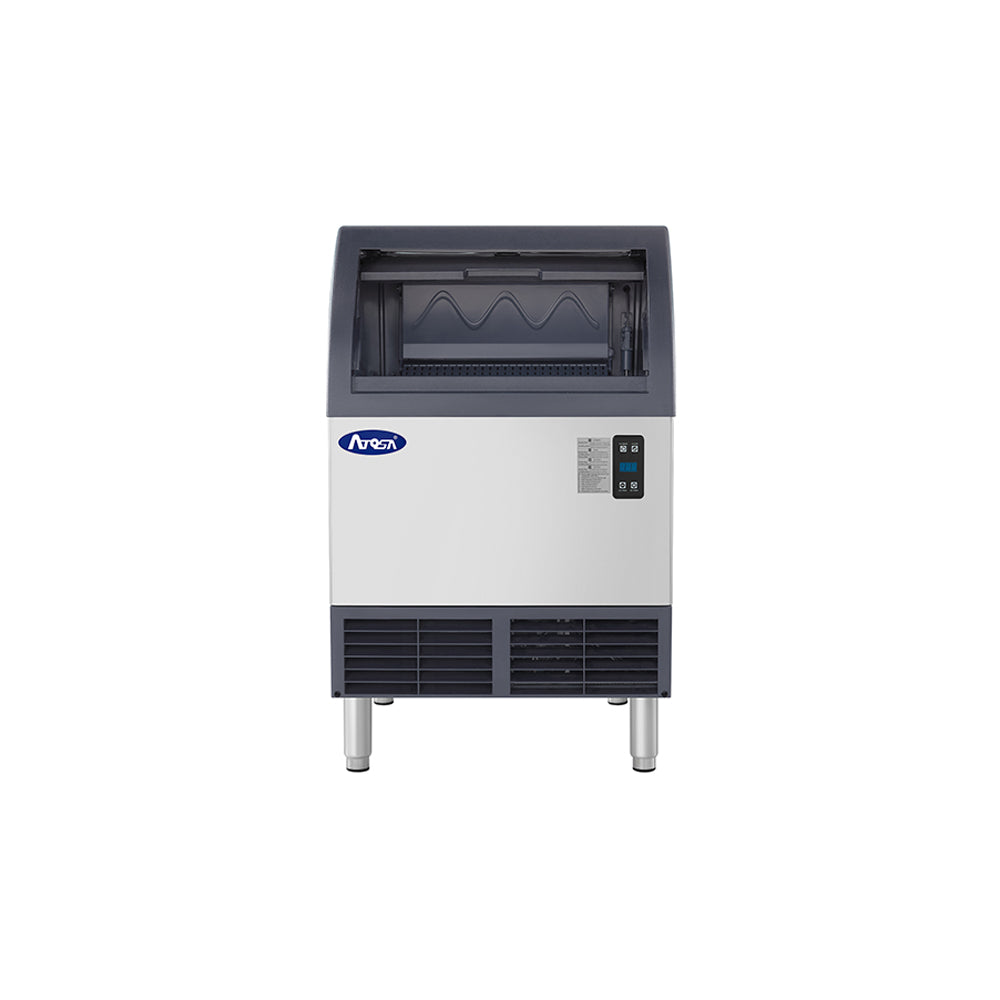 Atosa YRU0140A-161 24" Undercounter Ice Machine with 88 Lb Storage Bin, 140 Lb/Day, Half Cube, Air-Cooled, R290 Refrigerant