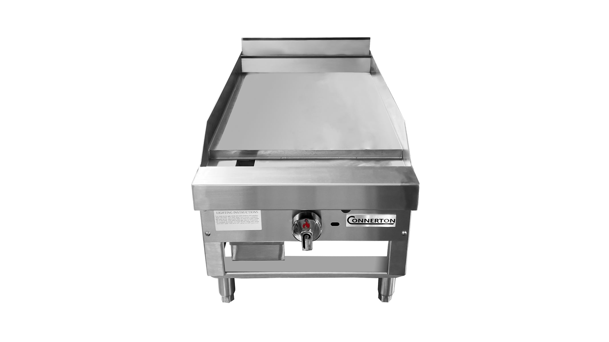 Connerton CG-12-M 12 In. Gas Countertop Manual Griddle, 1 Burner, 30,000 BTU, 1 In. Polished Steel Plate