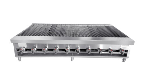 Connerton CRB-60 60 In. Countertop Gas Radiant Charbroiler, 10 Burners, 200,000 BTU, Cast Iron Grates, Welded #304 Stainless