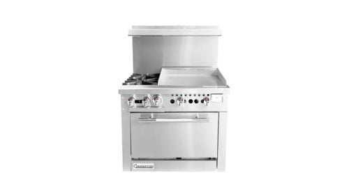 Connerton CN36-2-24G 36 In. Gas Range With Griddle Top, 2 Open Burners, 24 In. Griddle, 35,000 BTU Oven