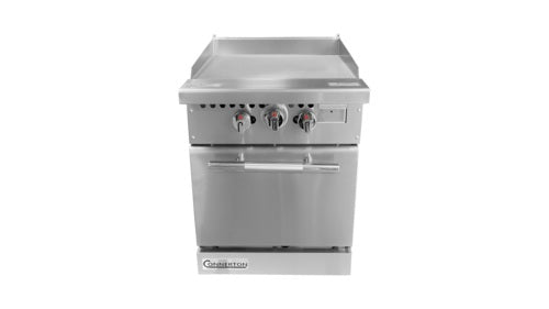 Connerton CN24-24G 24 In. Gas Range With Griddle Top, 24 In. x 1 In. Polished Steel Griddle, 25,000 BTU Oven