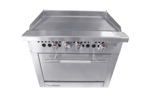 Connerton CN36-36G 36 In. Gas Range With Griddle Top, 36 In. x 1 In. Polished Steel Griddle, 35,000 BTU Oven