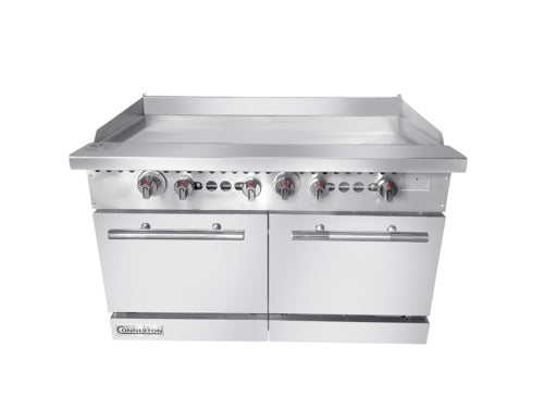 Connerton CN48-48G-2OV 48 In. Gas Range With Griddle Top, 48 In. x 1 In. Polished Steel Griddle, Two 25,000 BTU Ovens