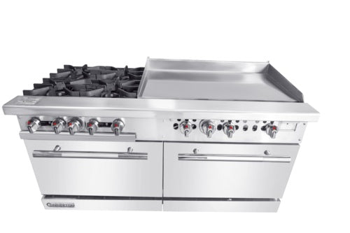 Connerton CN60-4-36G 60 In. Gas Range With Griddle Top, 4 Open Burners, 36 In. Griddle, 2 Ovens